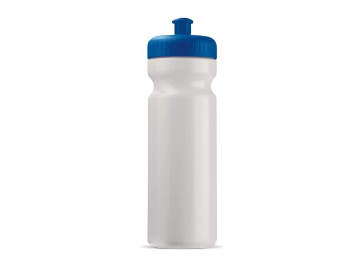 Bidon sport publicitaire Basic 750 ml Blanc / bleu foncé